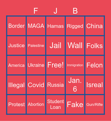 AMERICA IS SCREWED DEBATE Bingo Card