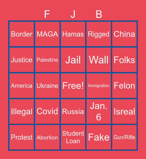 AMERICA IS SCREWED DEBATE Bingo Card