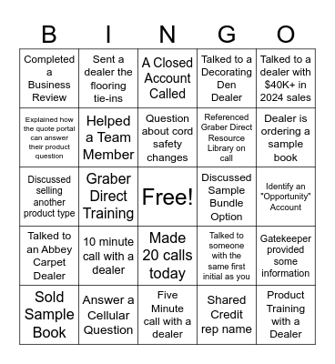 GRABER SUMMER BINGO Card