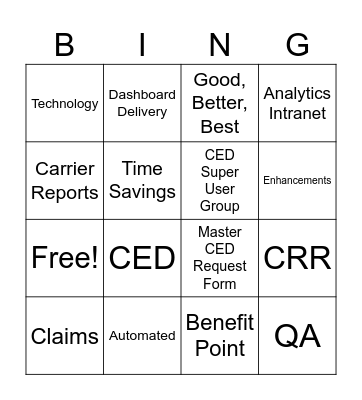 CED BINGO Card