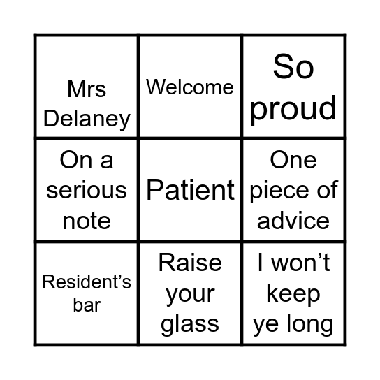 Maria and Brian Bingo Card