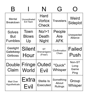 Long Game 17 Bingo Card