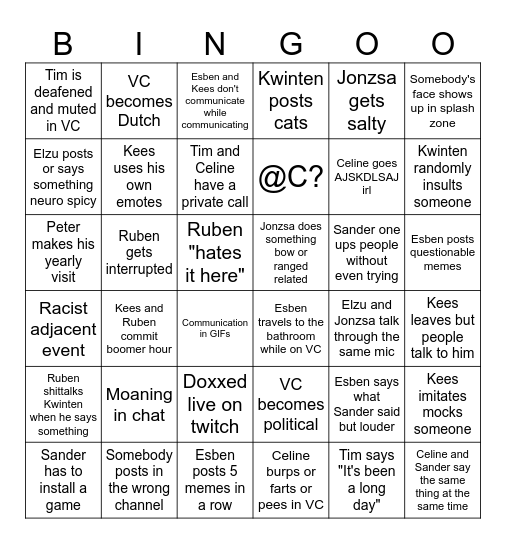LeHe bingo 4 Bingo Card