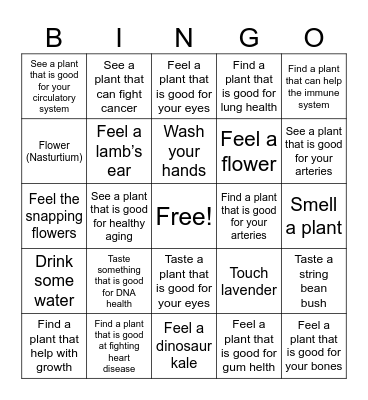 Eat the Rainbow Bingo Card