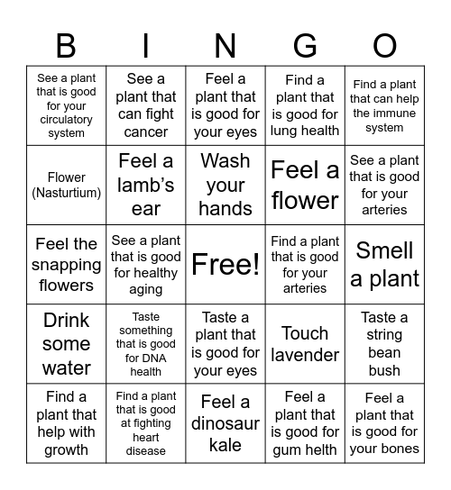 Eat the Rainbow Bingo Card