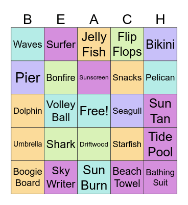 Beach Blanket Bingo Card