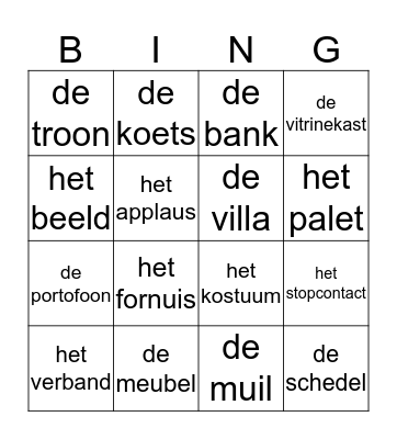 woordbingo  Bingo Card