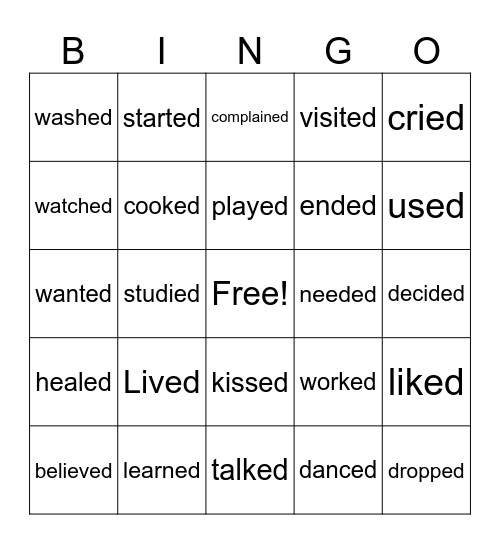Regular Bingo Card