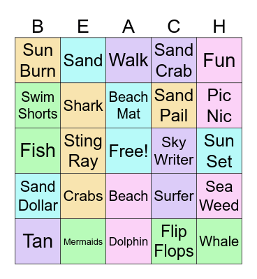 Beach Blanket Bingo Card