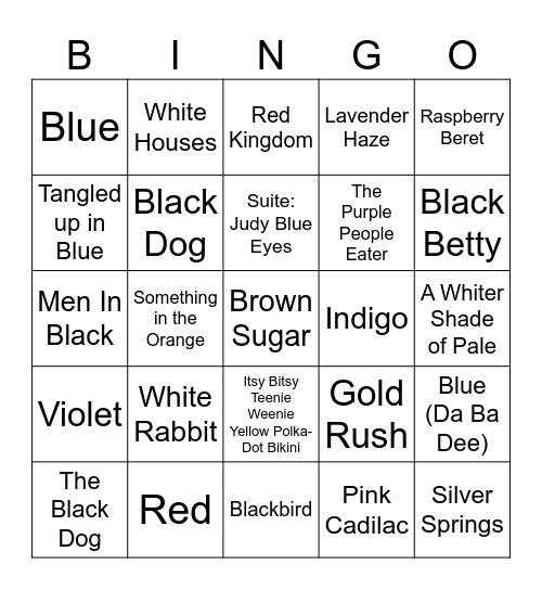 Pride Flag Colors Bingo Card