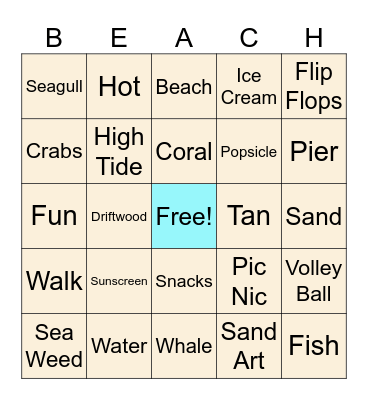 Beach Blanket Bingo Card