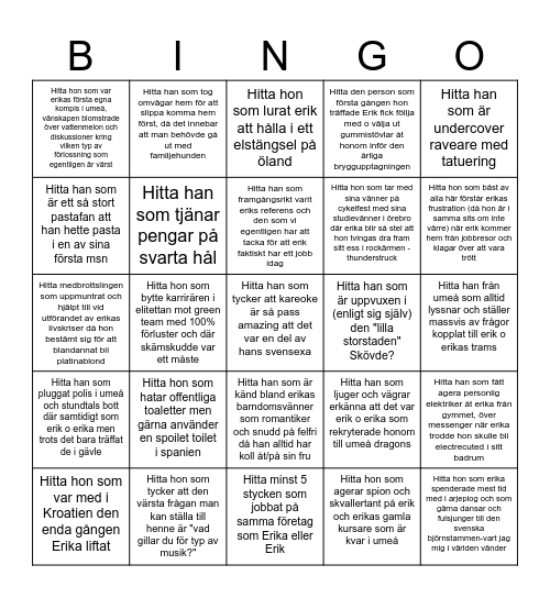 Lära känna gästerna Bingo Card