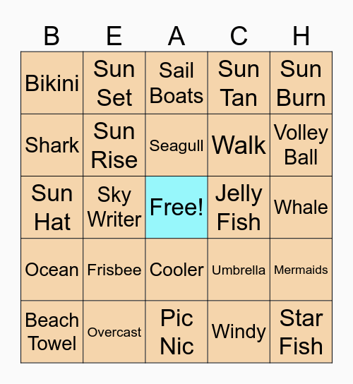 Beach Blanket Bingo Card