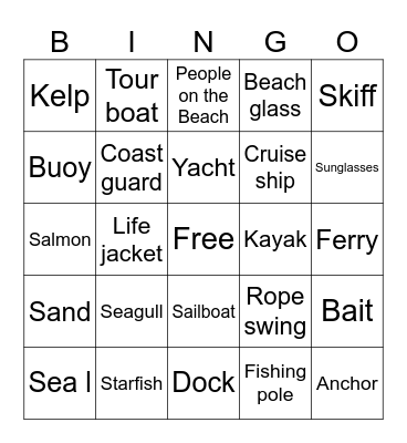 Boat Bingo Card