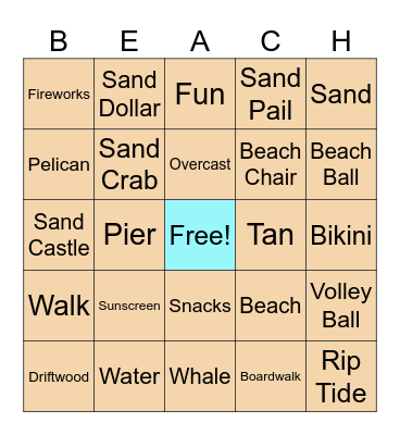 Beach Blanket Bingo Card