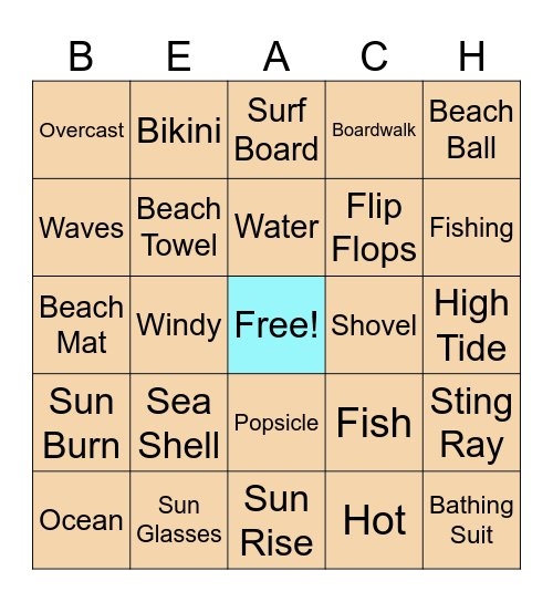 Beach Blanket Bingo Card