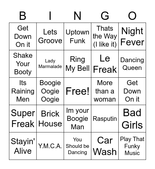 disco fever ! Bingo Card
