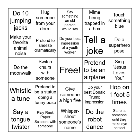 BINGO (BUT SPICY) Bingo Card