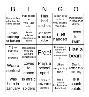 Dragon Pride Marching Band Bingo Card