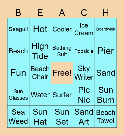 Beach Blanket Bingo Card