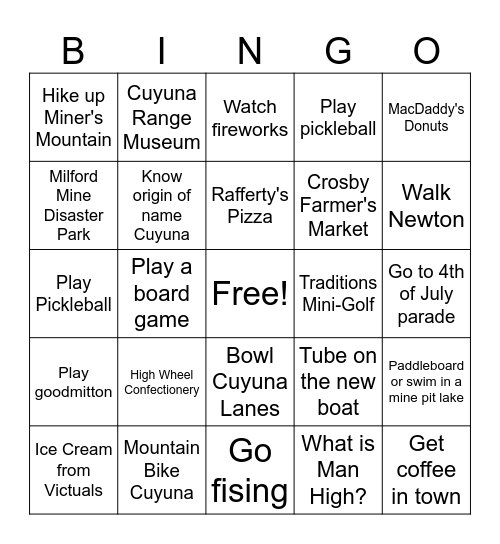 Crosby Bingo! Bingo Card