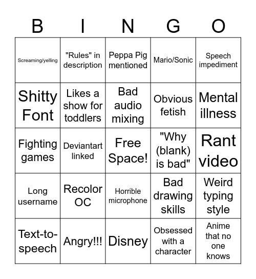 User Bingo Card