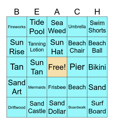 Beach Blanket Bingo Card