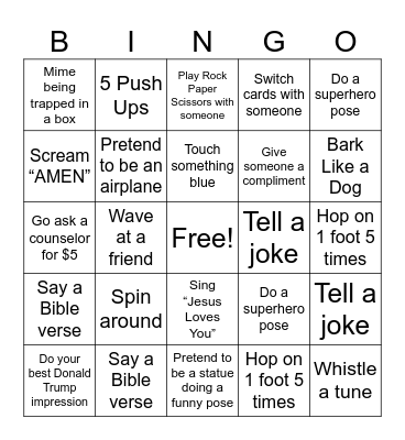 BINGO (BUT SPICY) Bingo Card