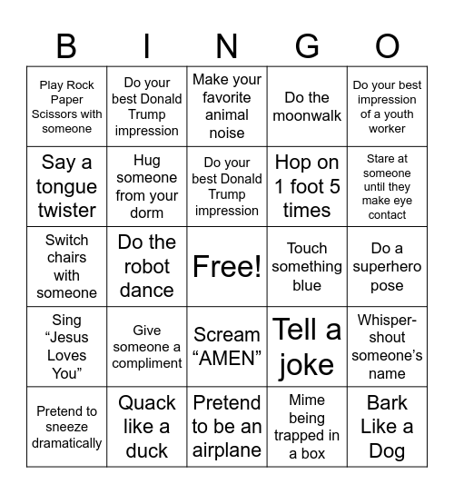 BINGO (BUT SPICY) Bingo Card