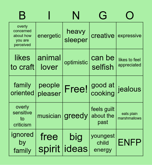 onceler Bingo Card