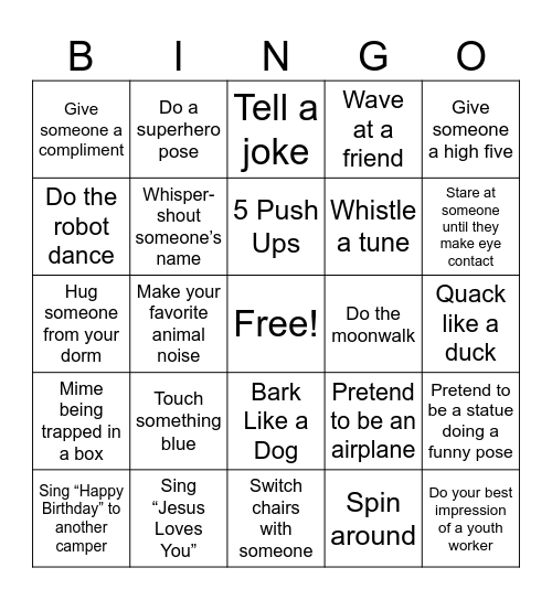 BINGO (BUT SPICY) Bingo Card