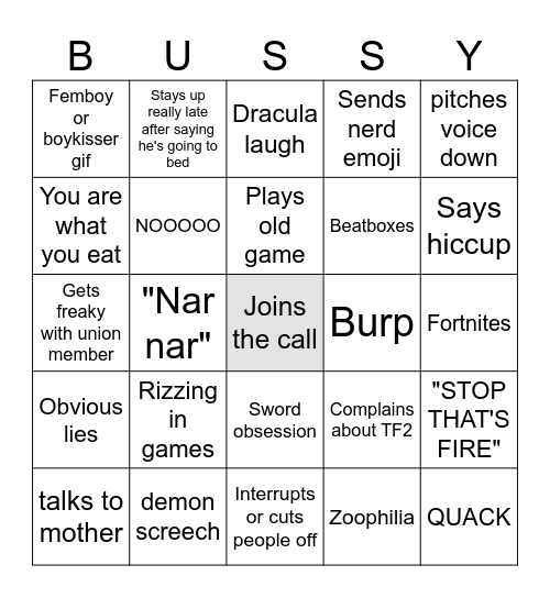 Catcher Bingo Card