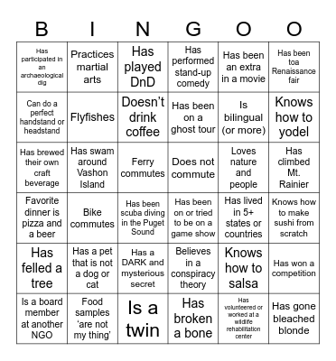 Bingo Mingle Bingo Card