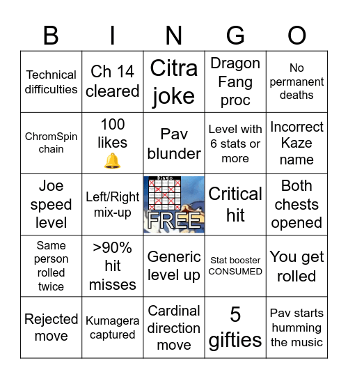 Youtube plays Fire Emblem Fates: Chapter 14 Bingo Rematch Bingo Card