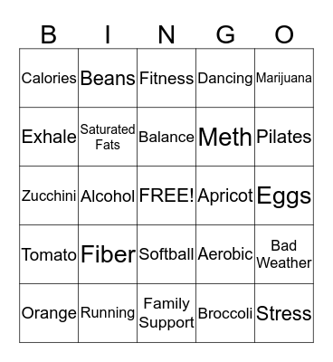 HEALTHY BINGO Card