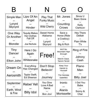 Bingo Goes Karaoke Bingo Card