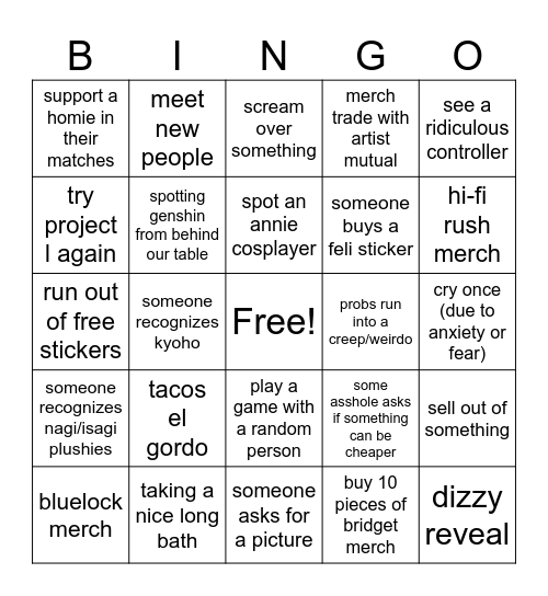 EVO BINGO Card