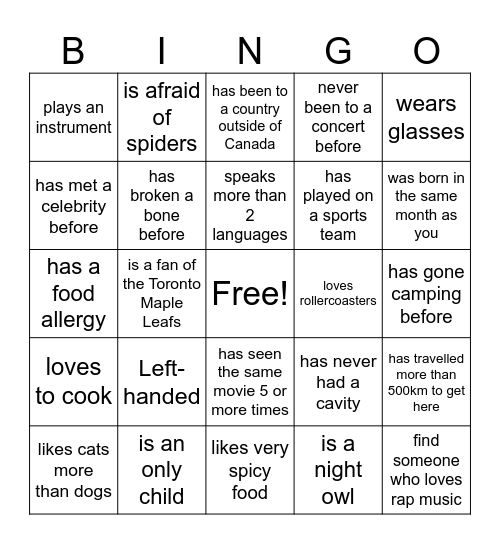 Find someone who....SHAD 2024 Bingo Card