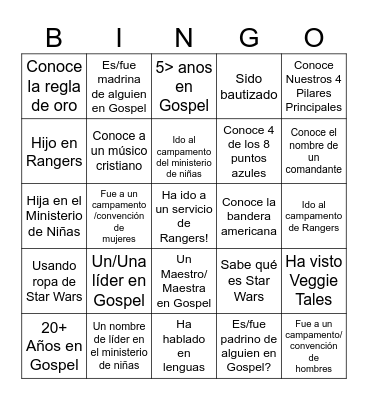 Outpost 80 Bingo Card