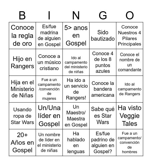 Outpost 80 Bingo Card