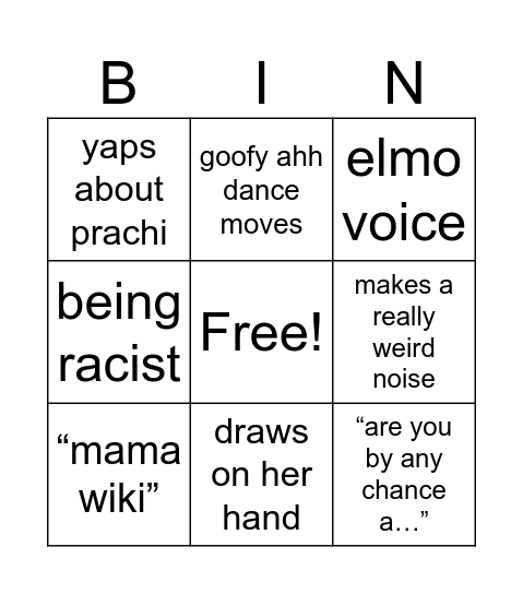 audrey bingo :3 Bingo Card