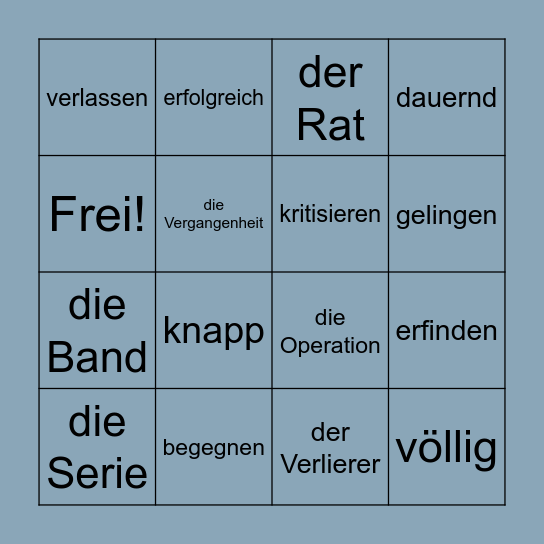 Wortschatz Lektion 2 Bingo Card
