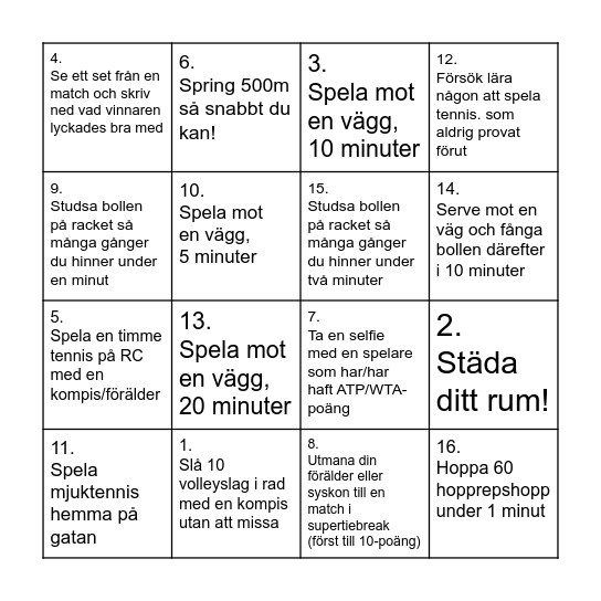 Sommarkryss - MIDI Bingo Card