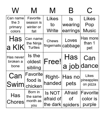 Bingo Card