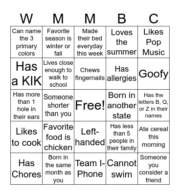 Bingo Card