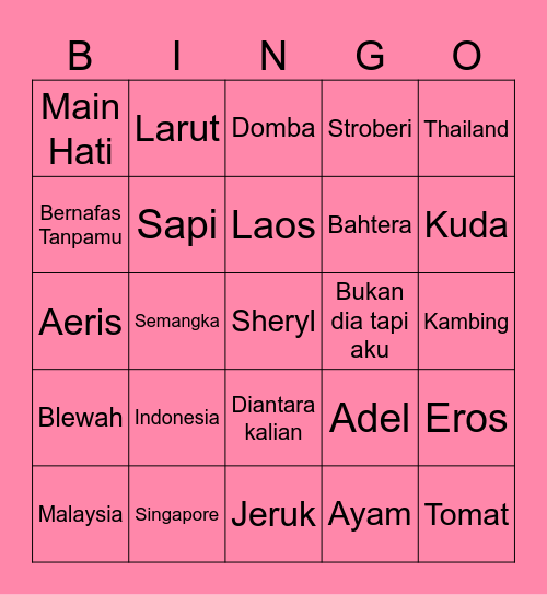 Anneta’s Bingo Card