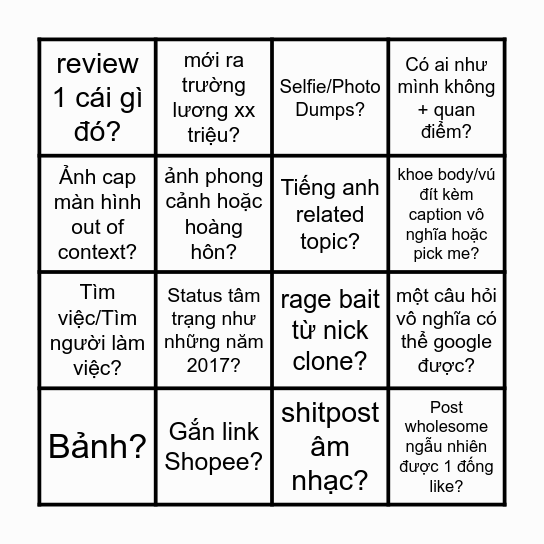 Viet Threads Bingo Card