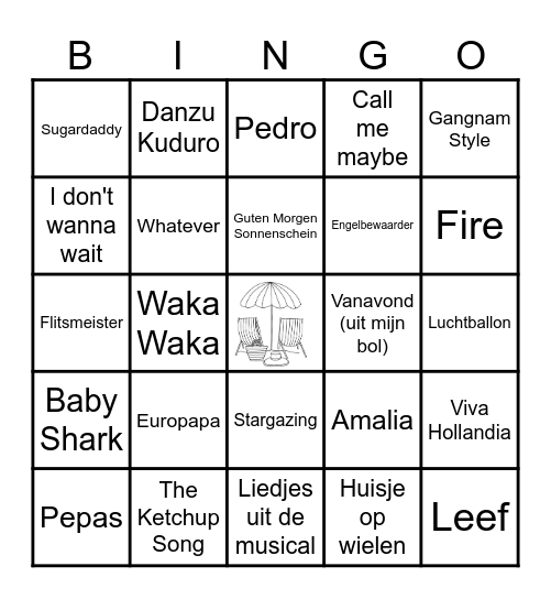 MuziekBingo - Summer Party - Trudo Groep 8 Bingo Card