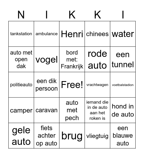 Nikki Tempel Bingo Card