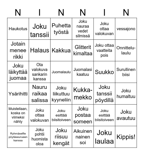 Puutarhabingo Card